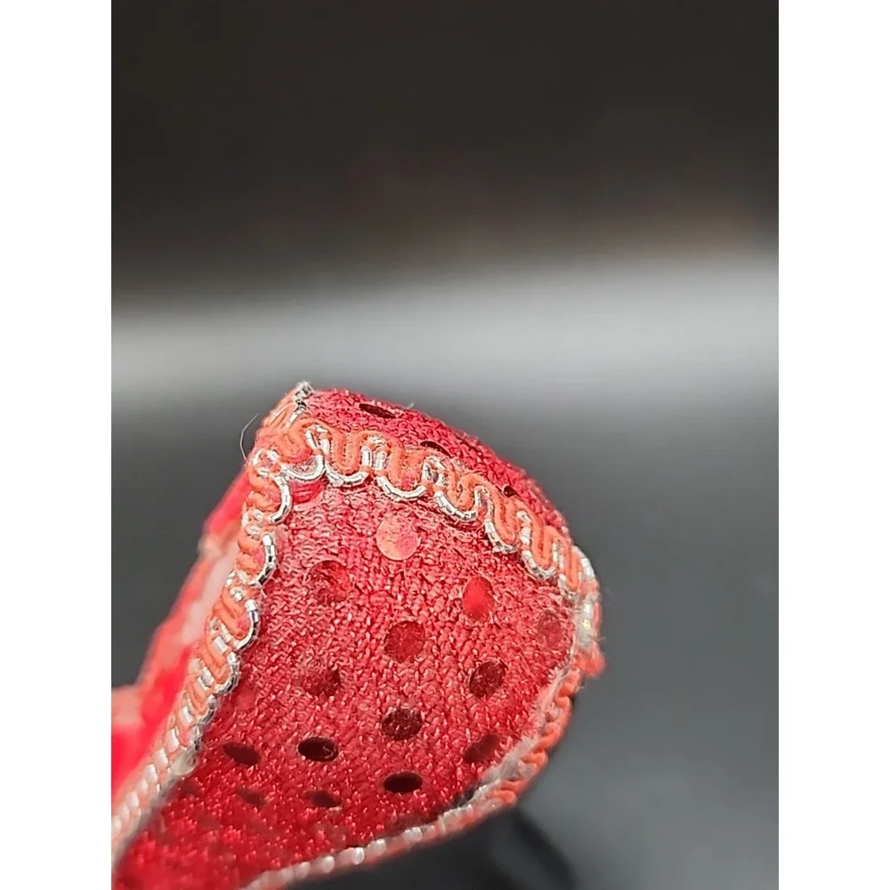 Fancy Miniature High Heeled Red Shoe Ring Holder/ Organizer